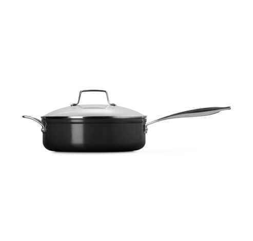 Sauteuse en céramique antiadhésive Essential avec couvercle en verre 26 cm 4,0 l noir  Le Creuset