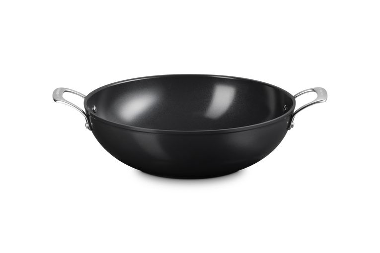 Essential Non-Stick Ceramic Wok met 2 Hulphandvaten 32cm 6,0l Zwart