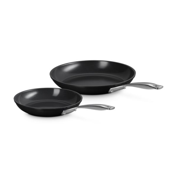 Le Creuset Essential Non-Stick Ceramic Braadpannenset 24/28 cm 2-delig Zwart