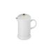 Holly Collection Koffiepot met Pers met Goudkleurig Knop 1l White 