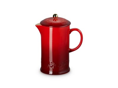 Holly Collection Koffiepot met Pers met Goudkleurig Knop 1l Kersenrood