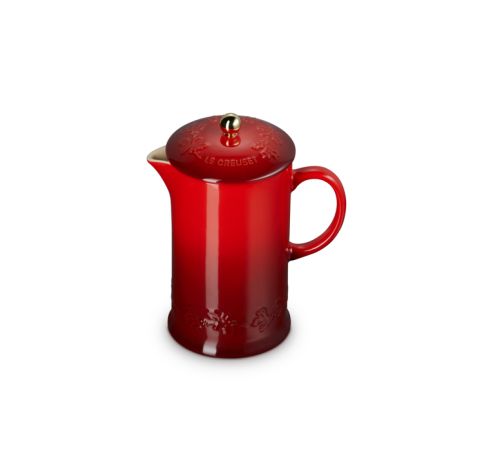 Holly Collection Koffiepot met Pers met Goudkleurig Knop 1l Kersenrood  Le Creuset