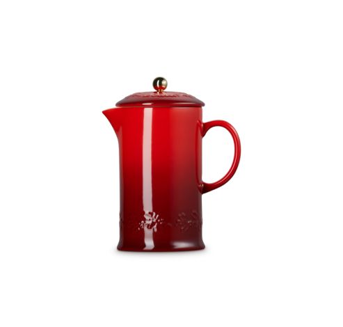 Holly Collection Koffiepot met Pers met Goudkleurig Knop 1l Kersenrood  Le Creuset