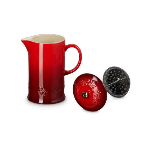 Holly Collection Koffiepot met Pers met Goudkleurig Knop 1l Kersenrood  Le Creuset