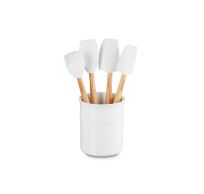 Holly Collection Geschenkset met Spatelpot en 4 Premium Spatels 1,1l  White 