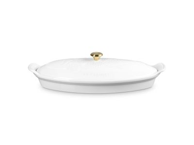 Heritage Ovenschaal in aardwerk Vis Ovaal 34cm 1,6L Wit