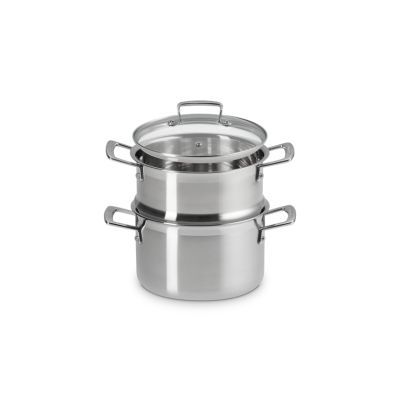 Set de casseroles avec panier vapeur en acier inoxydable classique à 3 épaisseurs  Le Creuset