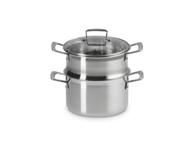 3-Ply Set Kookpan met Stoommand in Classic 3-ply RVS 20cm 4,0l