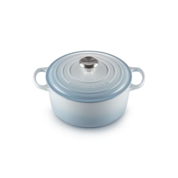 Le Creuset Signature Collection Stoofpan Rond in Geëmailleerd Gietijzer 24cm Coastal Blue