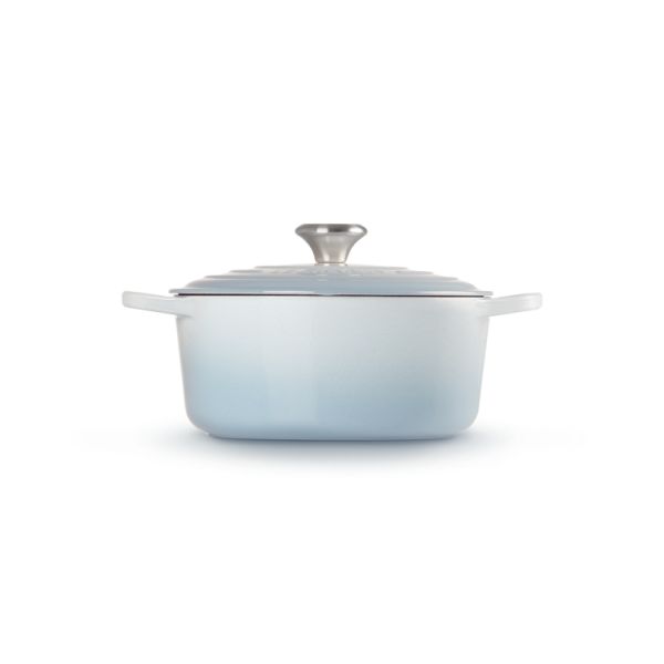 Le Creuset Signature Collection Stoofpan Rond in Geëmailleerd Gietijzer 24cm Coastal Blue