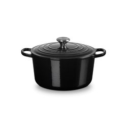 Le Creuset Signature Collection Stoofpan Rond Hoog in Geëmailleerd Gietijzer 26cm Ebbenzwart 