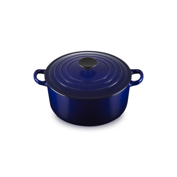 Classic Stoofpan Rond in Geëmailleerd Gietijzer met Zwarte Knop 20cm 2,4l Indigo 