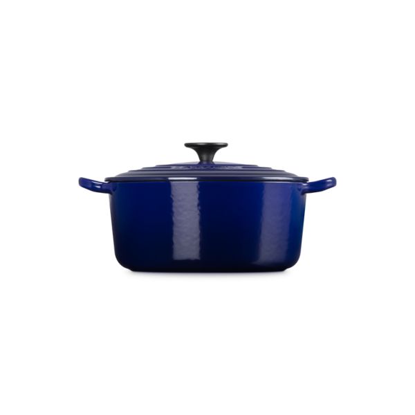 Classic Stoofpan Rond in Geëmailleerd Gietijzer met Zwarte Knop 20cm 2,4l Indigo 