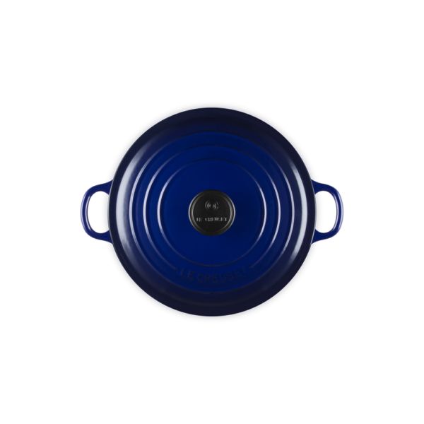 Le Creuset Classic Stoofpan Rond in Geëmailleerd Gietijzer met Zwarte Knop 24cm 4,2l Indigo