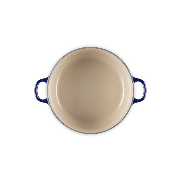 Le Creuset Classic Stoofpan Rond in Geëmailleerd Gietijzer met Zwarte Knop 24cm 4,2l Indigo