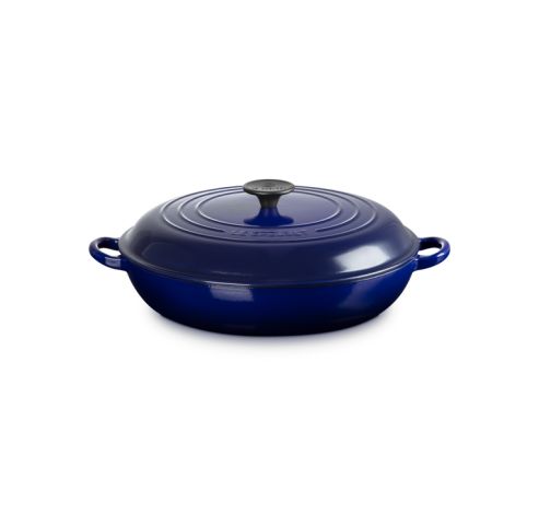 Geëmailleerd Gietijzeren Campagnard Met Kunststof Knop 30cm 3,5l Indigo  Le Creuset