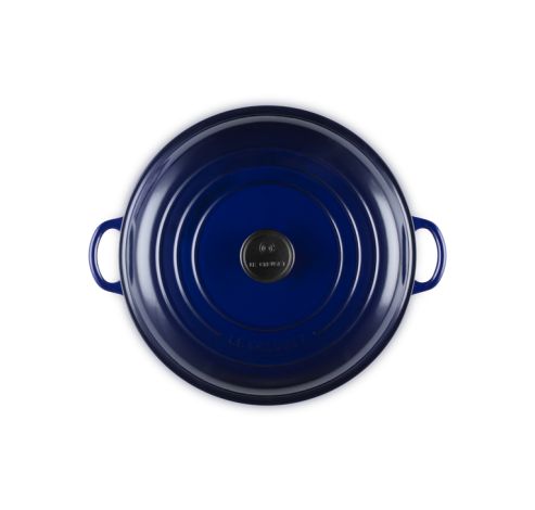 Geëmailleerd Gietijzeren Campagnard Met Kunststof Knop 30cm 3,5l Indigo  Le Creuset