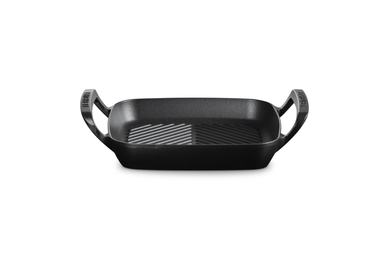 BBQ Outdoor Grillpan Vierkant in Geëmailleerd Gietijzer 26cm mat zwart