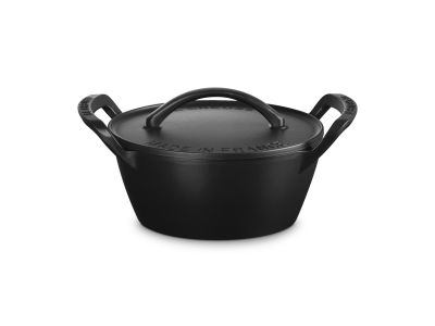 BBQ Outdoor Stoofpan in Gietijzer Rond 25cm Mat Zwart