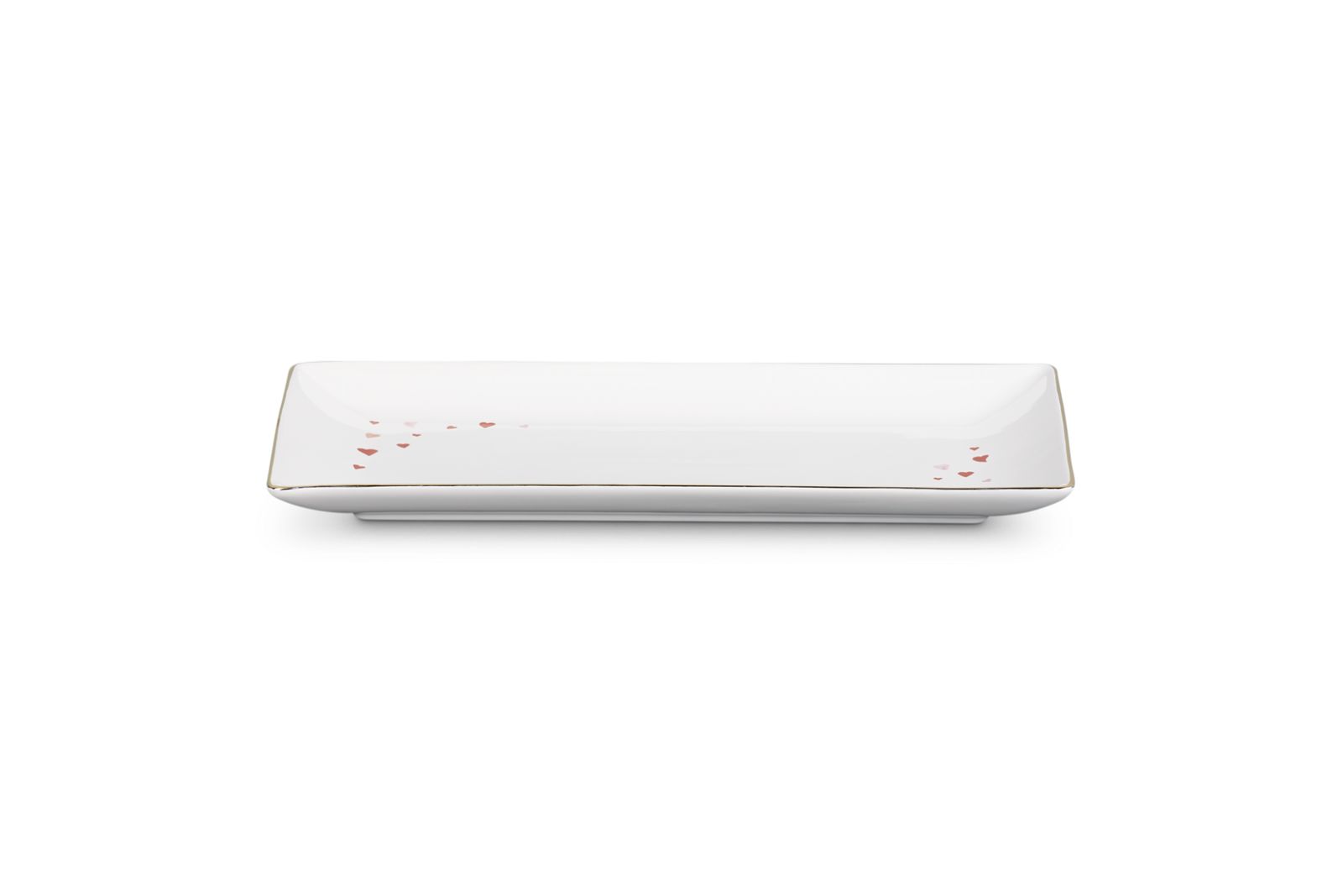 Serveerschaal met Hartmotief Rechthoekig in Aardewerk 28,5cm  White