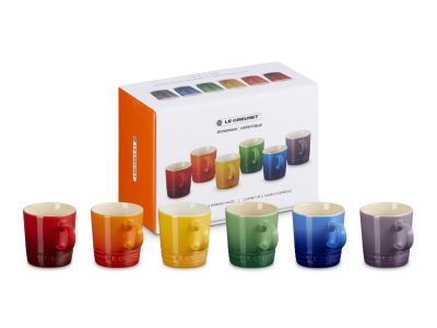 Rainbow Espresso mokken 6-delige set in Aardewerk 0,10l
