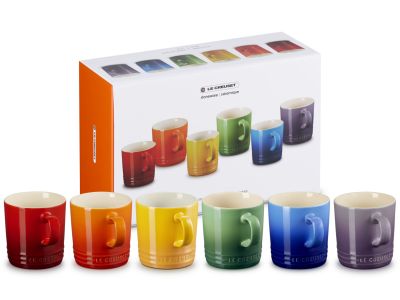 Rainbow Koffiemokken 6-delige set in Aardewerk 0,35L