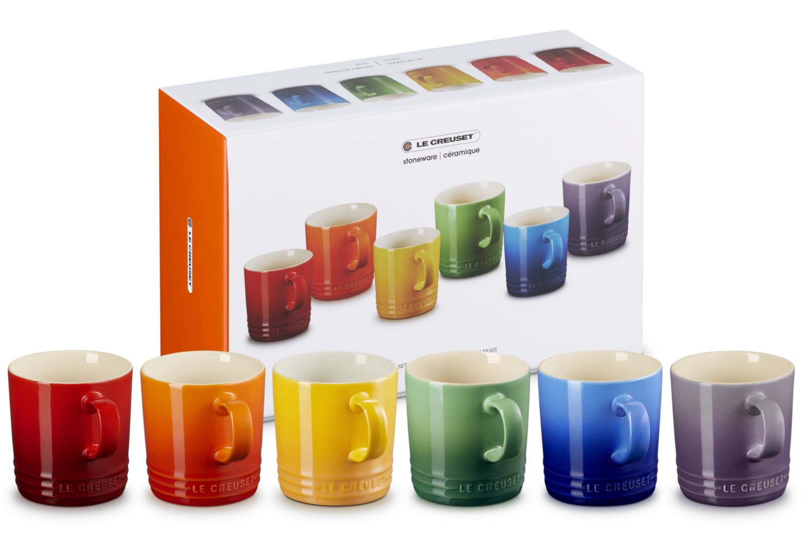 Rainbow Koffiemokken 6-delige set in Aardewerk 0,35L