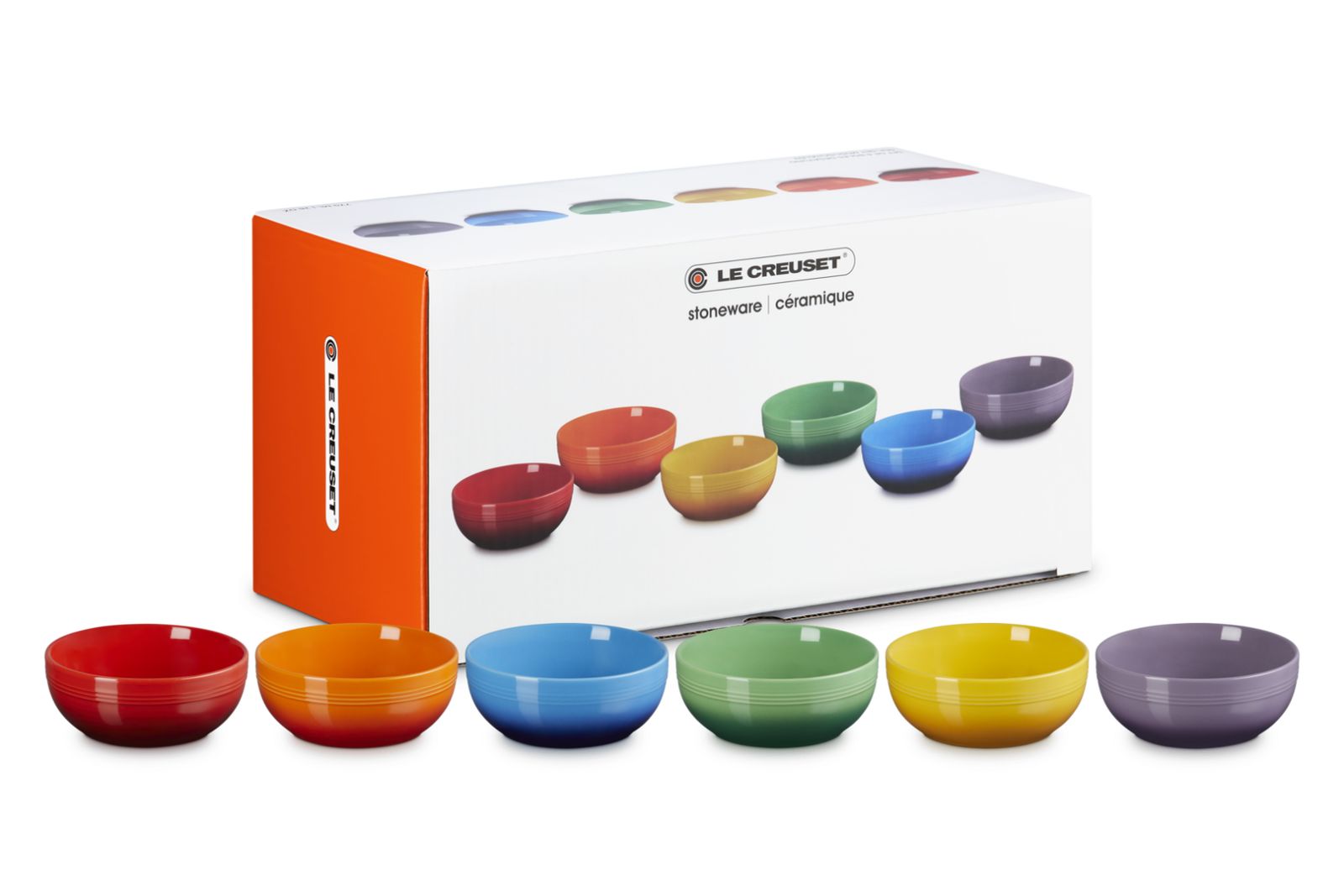 Rainbow Ontbijtkommen Coupe 6-delige set in Aardewerk 16cm 0,77l