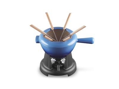 Fondueset Mode in Geëmailleerd Gietijzer Azure