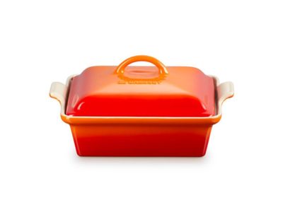 Ovenschaal Vierkant met Deksel Heritage 23cm 2,4l Oranjerood