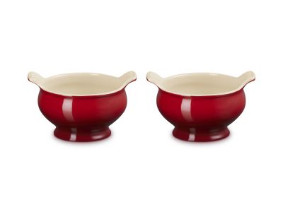 Soepkommen Set van 2 in Aardewerk 0,6l Kersenrood