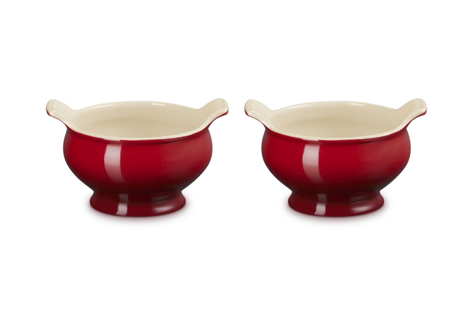 Soepkommen Set van 2 in Aardewerk 0,6l Kersenrood