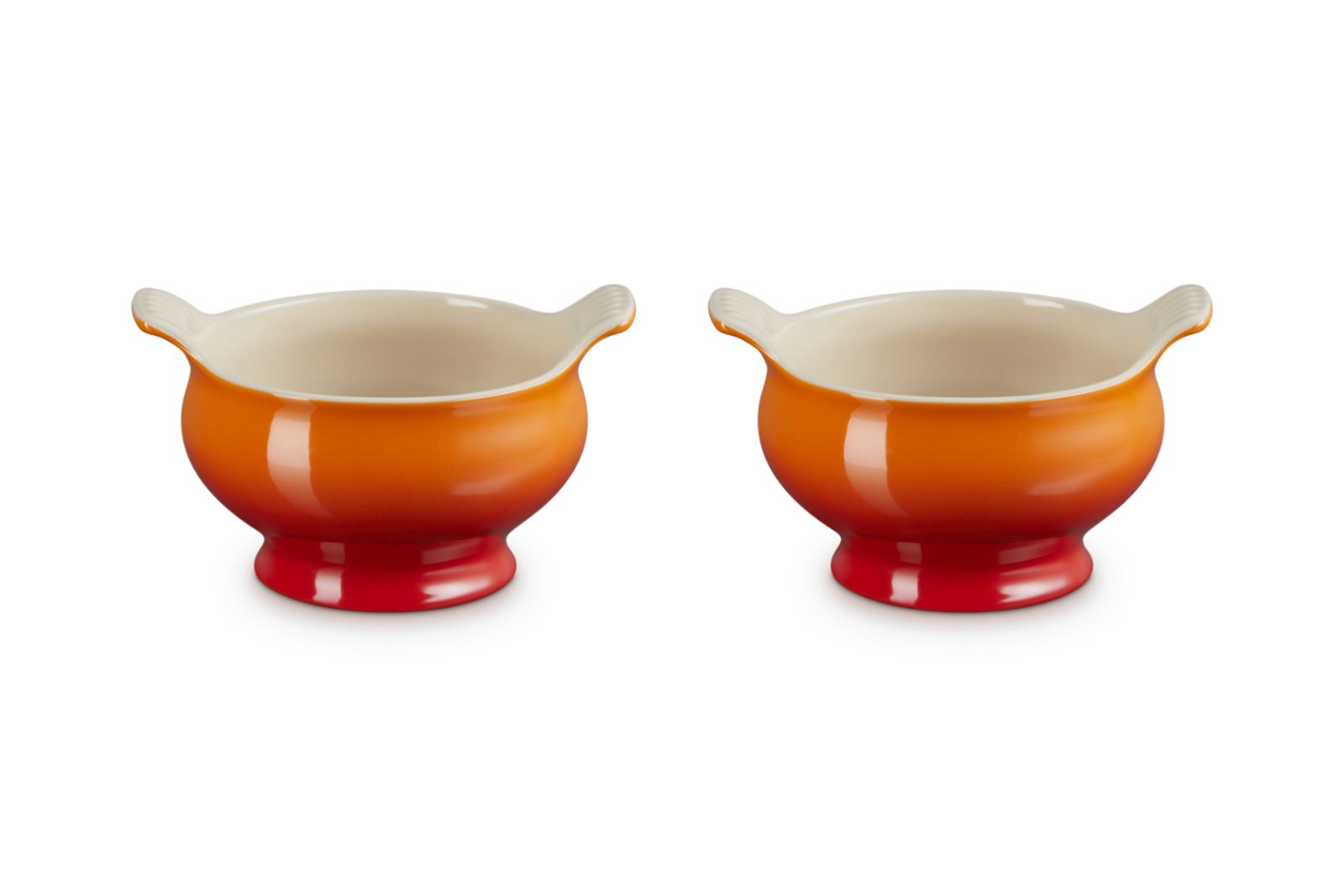 Soepkommen Set van 2 in Aardewerk 0,6l Oranjerood