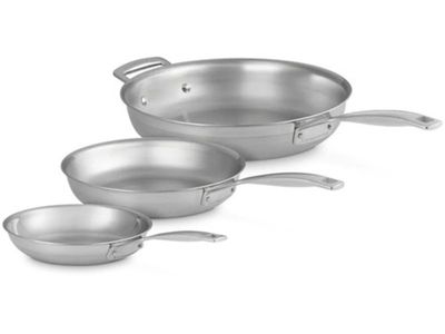 Set van 3 Koekenpannen  20cm/24cm/28cm  RVS