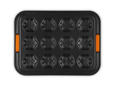 Bakvorm voor 12 Sneeuwvlokken Cakejes Zwart