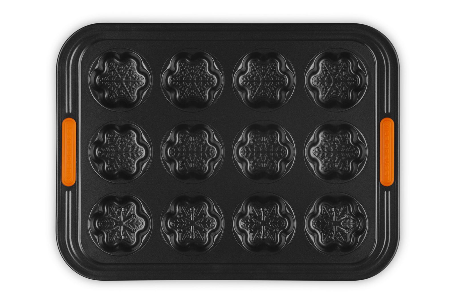 Bakvorm voor 12 Sneeuwvlokken Cakejes Zwart