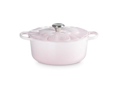 Bloesem Braadpan in Geëmailleerd Gietijzer 26cm 5,3L Shell Pink
