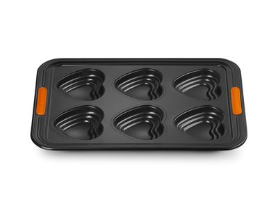 Bakvorm voor 6 Hartjes met reliëf Cakejes 39x27cm