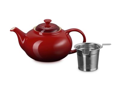 Classic Theepot in Aardewerk met RVS theefilter 1,3L Kersenrood