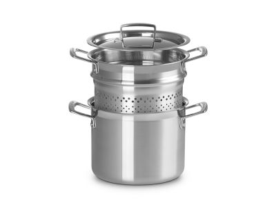 3-Ply Kookpan met Pastamand in RVS 20cm 5l