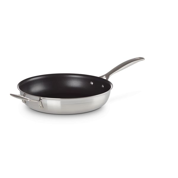 Le Creuset Koekenpan in RVS met Anti-Aanbaklaag en Extra Handvat 28cm