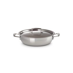 Kookpan Laag met Deksel in RVS 30cm 4,8l 