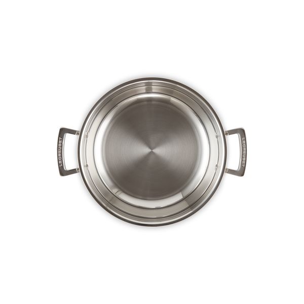 Le Creuset Kookpan Laag met Deksel in RVS 30cm 4,8l