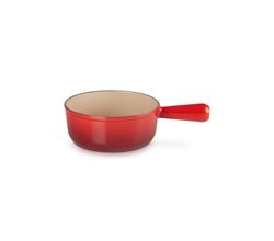 Steelpan in Geëmailleerd Gietijzer met Gietijzeren Handvat 18cm 1,4l Kersenrood Le Creuset