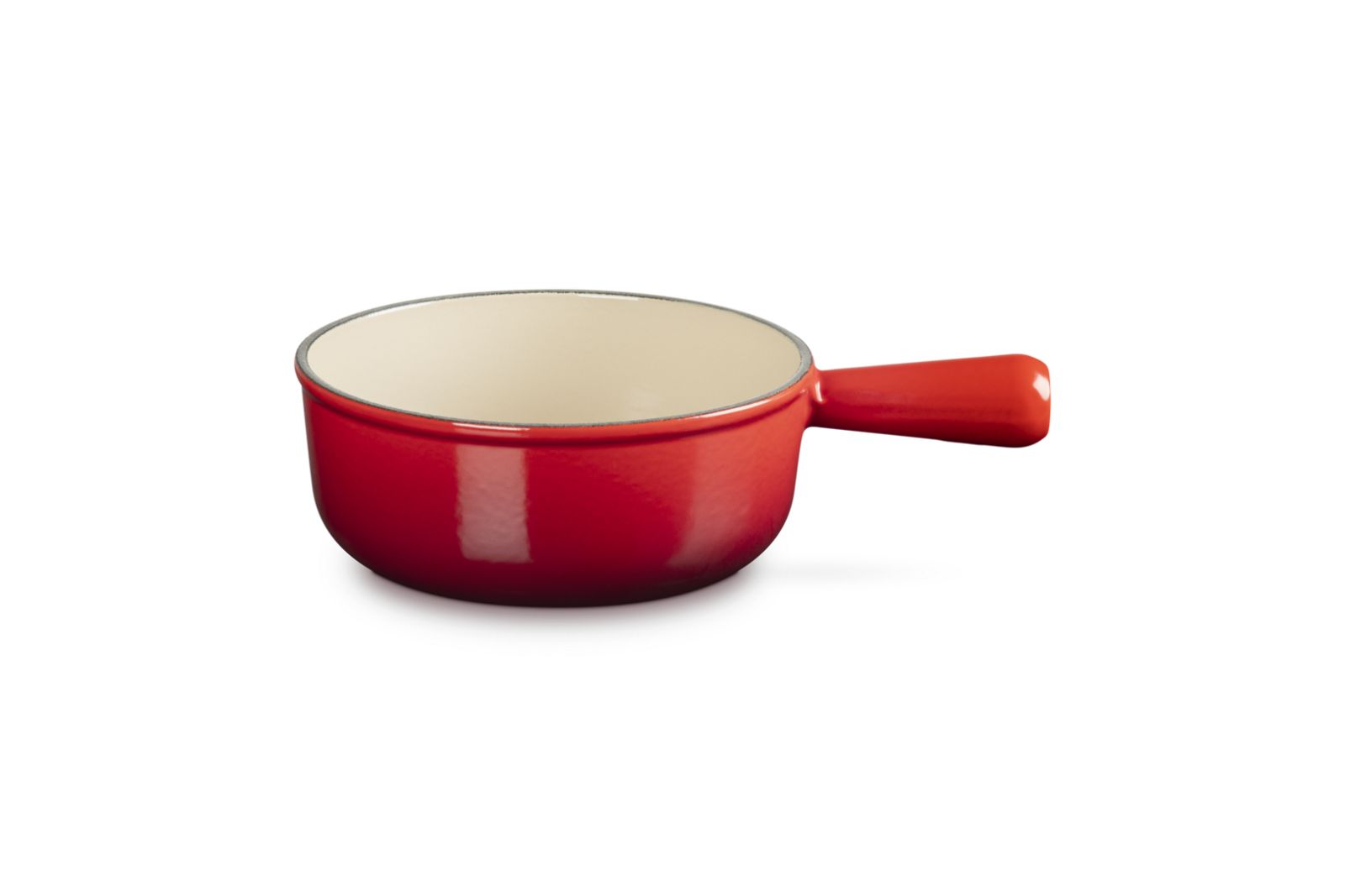 Steelpan in Geëmailleerd Gietijzer met Gietijzeren Handvat 20cm 1,9l Kersenrood