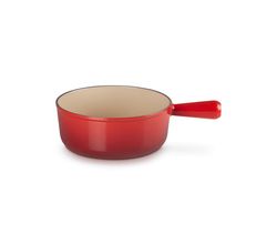 Steelpan in Geëmailleerd Gietijzer met Gietijzeren Handvat 22cm 2,6l Kersenrood Le Creuset