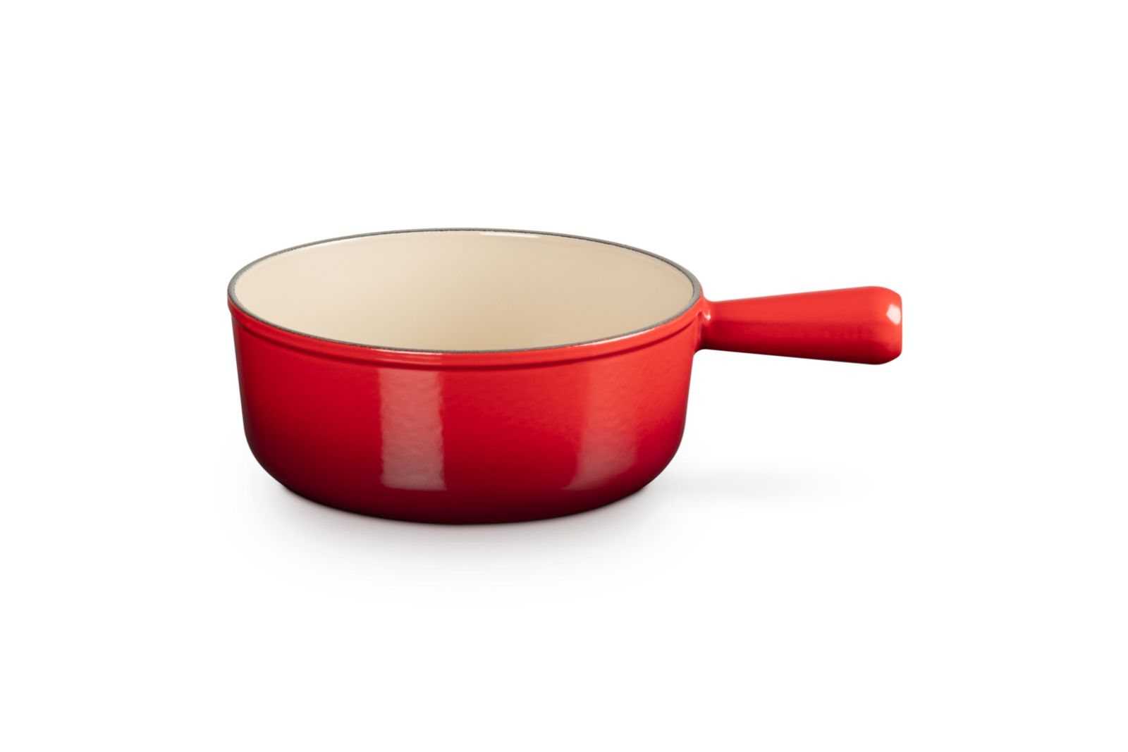 Steelpan in Geëmailleerd Gietijzer met Gietijzeren Handvat 22cm 2,6l Kersenrood