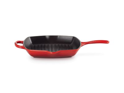 Signature Grillit® Vierkant in Geëmailleerd Gietijzer 26cm Kersenrood