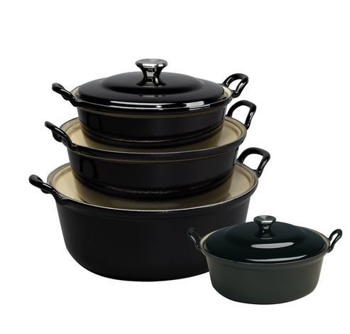 Faitout in Geëmailleerd Gietijzer 20cm 1,7l Ebben Zwart  Le Creuset