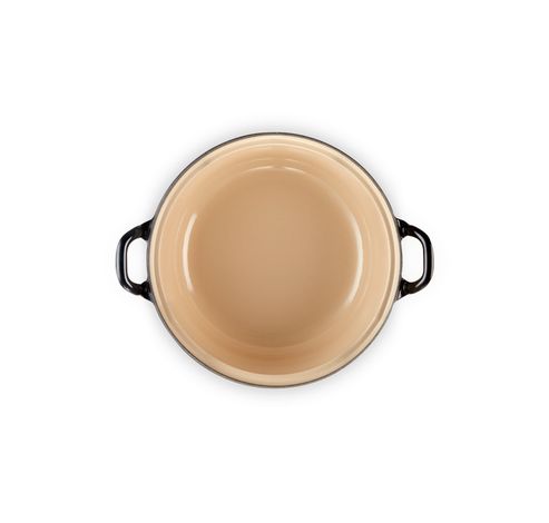 Cocotte basse en fonte émaillée avec couvercle métal 24cm 3l Noir  Le Creuset